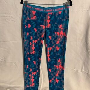 Under Armour Kids Leggings - Blue and Pink Geometric